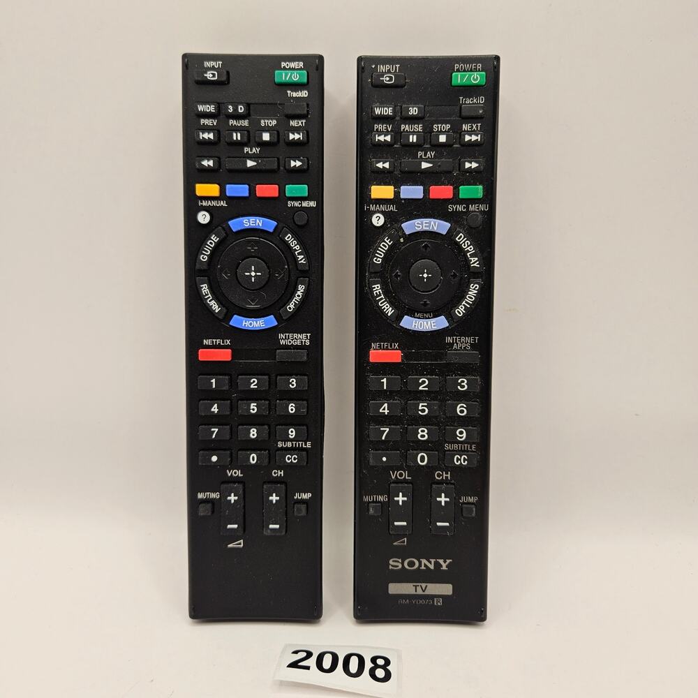 SONY RM-YD073 REMOTE REPLACEMENT ON THE LEFT + BROKEN ONE ON THE RIGHT(FREE)